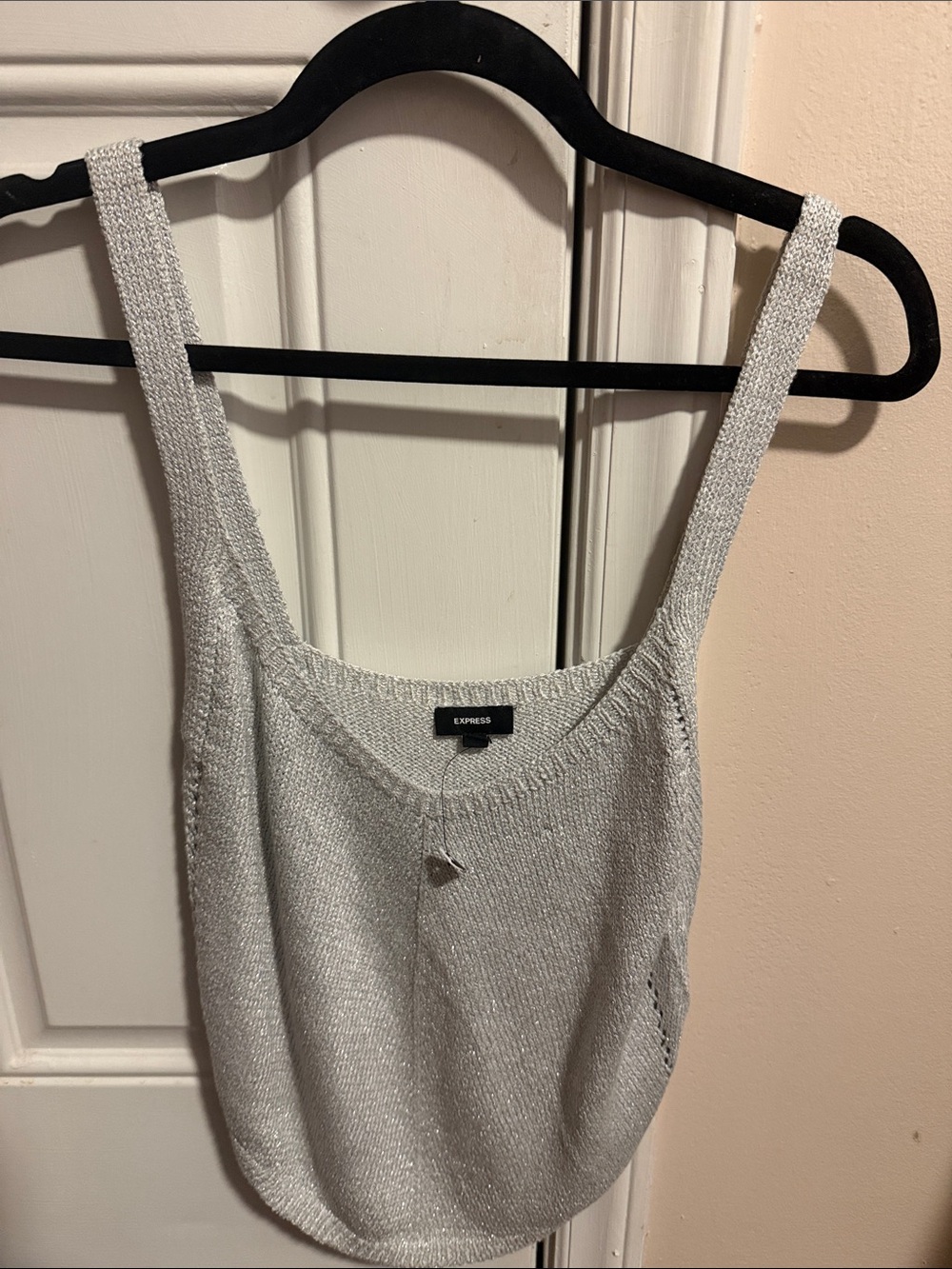 Express Silver Sparkle Knit Tank
